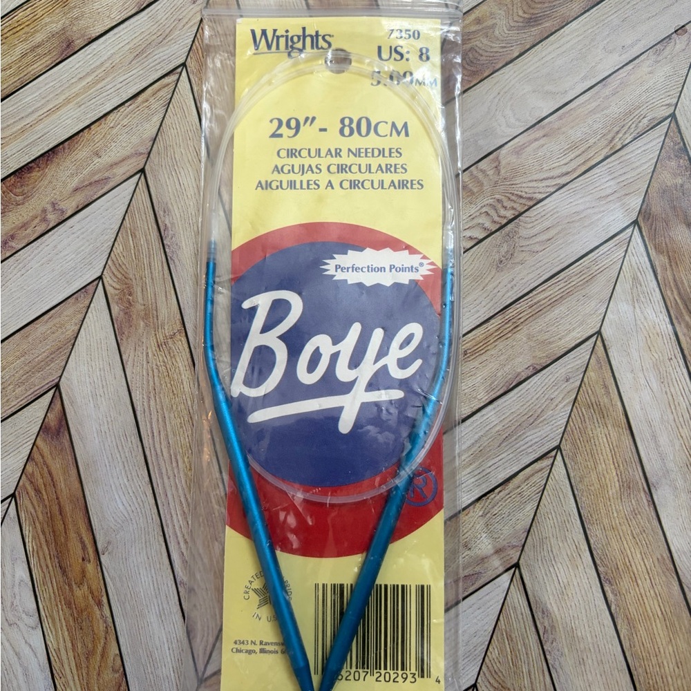 Vintage Wrights Boye Circular knitting Needles - Blue